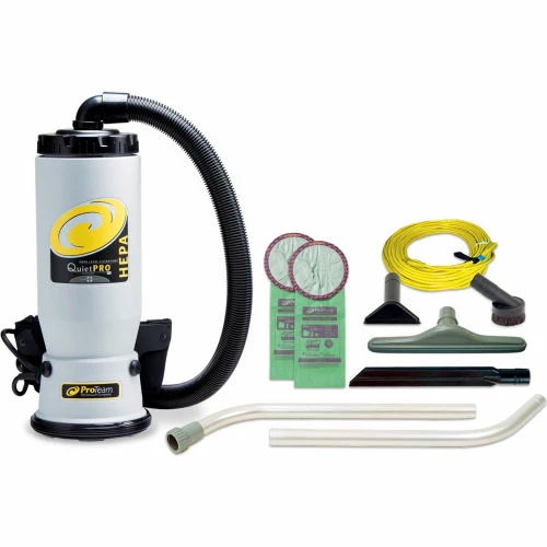ProTeam® QuietPro BP HEPA Backpack Vacuum w/14" Scalloped Floor Tool & Wand Kit