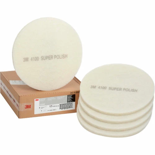 3M 17" Polishing Pad, White, 5 Per Case