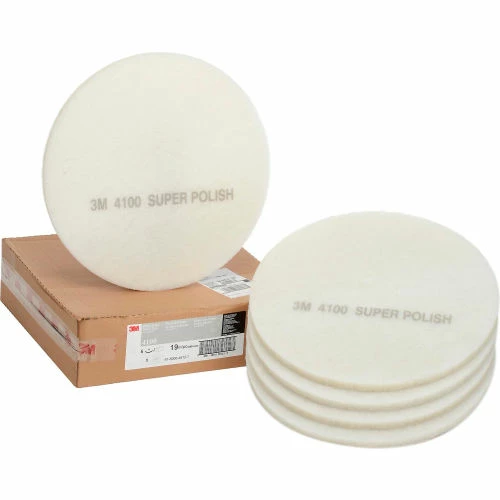 3M 19" Polishing Pad, White, 5 Per Case
