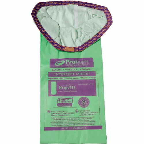 ProTeam® 10 Qt. Super Coach Pro Intercept Micro Filter Bags, Open Collar, 10/Pack
