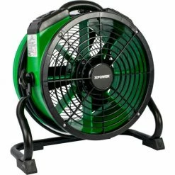 XPOWER Sealed Motor Axial Air Mover, Blower, Fan w/Power Outlets, 1/4 HP, 1720 CFM, Var Speed, Green